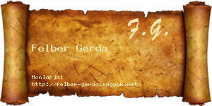 Felber Gerda névjegykártya